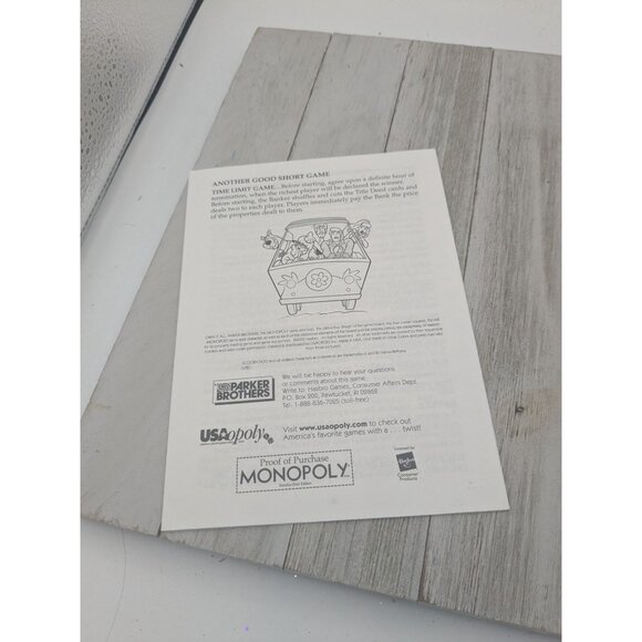 Vintage Monopoly Scooby-Doo Edition Game Replacement Board Instructions - Picture 3 of 8